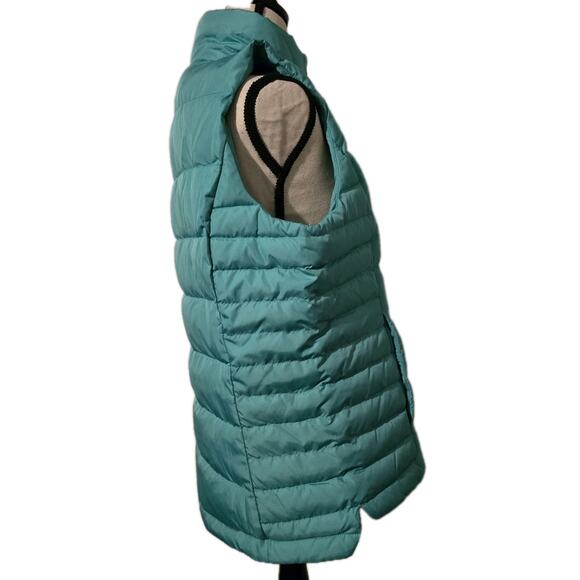 LANDS' END Womens M 10-12 600 Fill PREMIUM DOWN PUFFER VEST Light Teal NWT - Picture 5 of 8